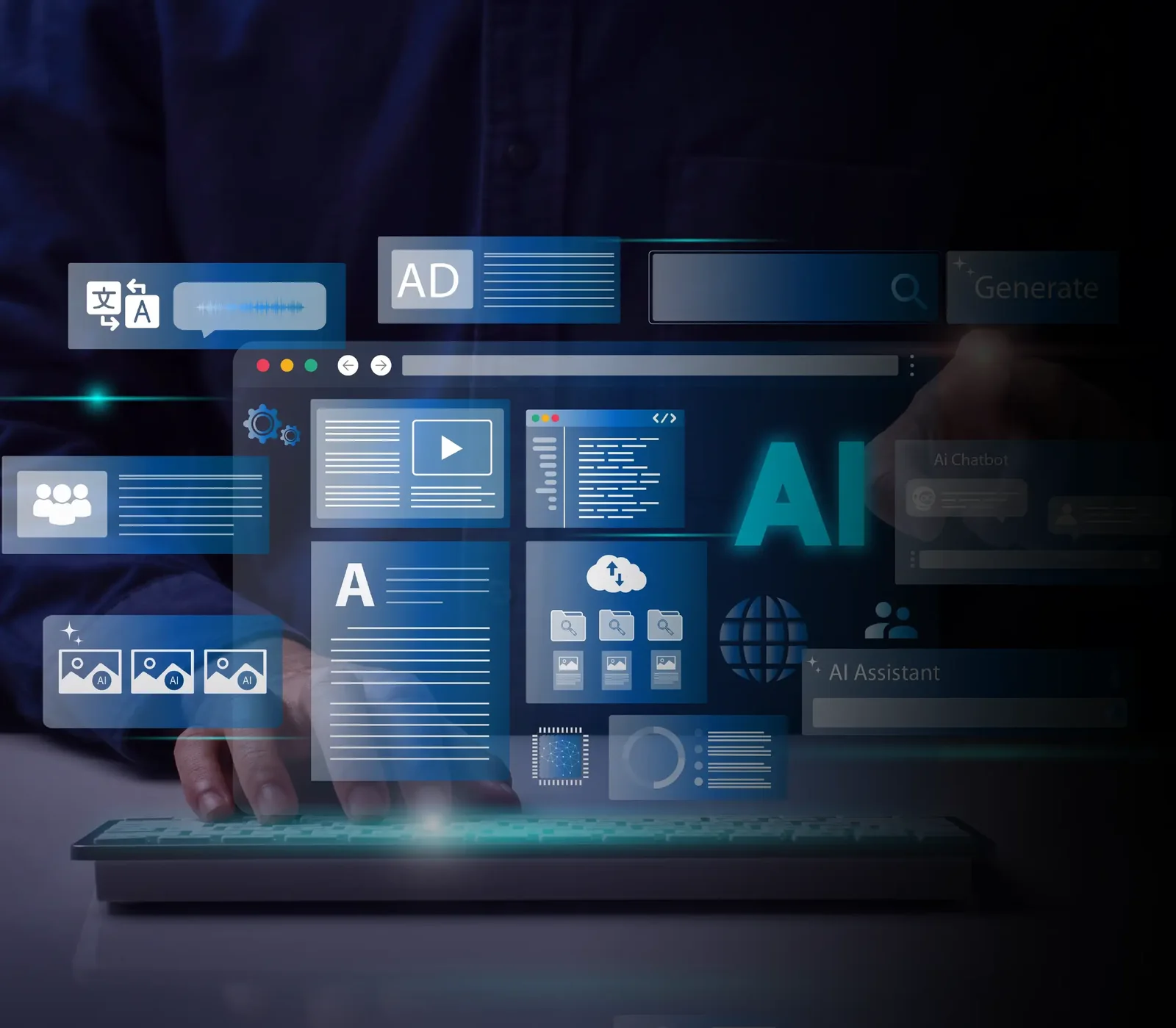 Composición corporativa sobre transformación digital y análisis de datos